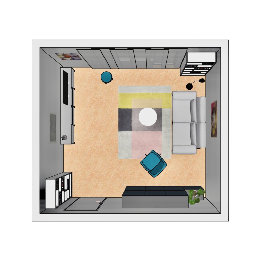3D Grundriss Wohnzimmer