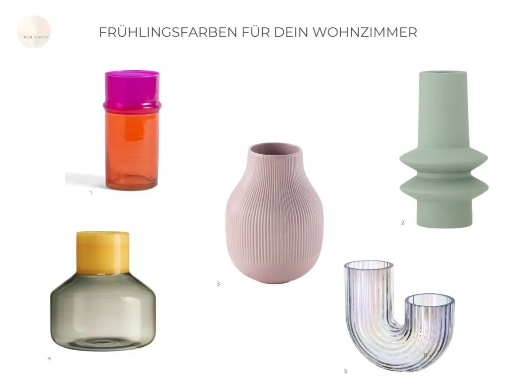Frühlingsdeko Wohnzimmer Vasen
