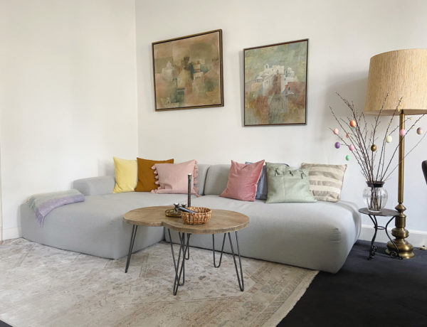 simple und schnelle Frühlingsdekoration Wohnzimmer
