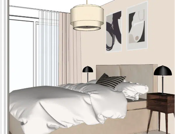 Schlafzimmer 3D Raumkonzept gemütlich einrichten
