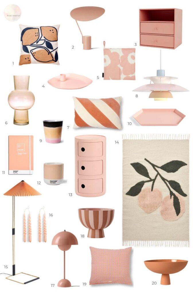 Trendfarbe 2024 Peach Fuzz in Deiner Wohnung