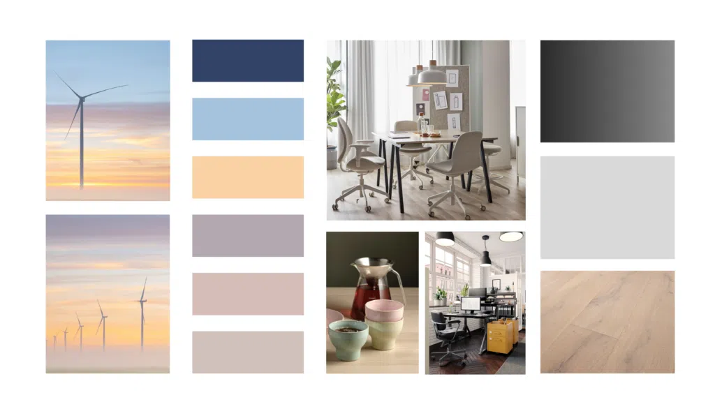 Moodboard Einrichtung Büro